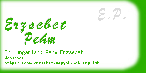 erzsebet pehm business card