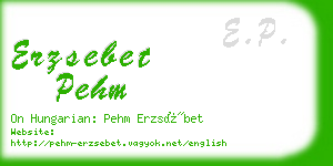 erzsebet pehm business card